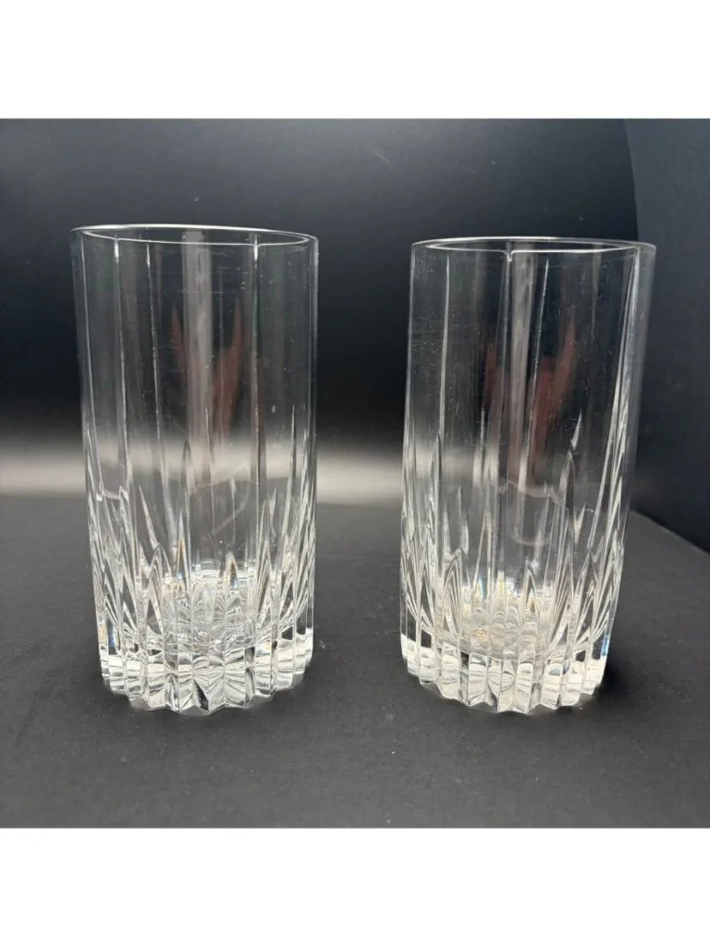 Set of 2 Mikasa Artic Lights Executive Crystal Highball Glasses  6.5